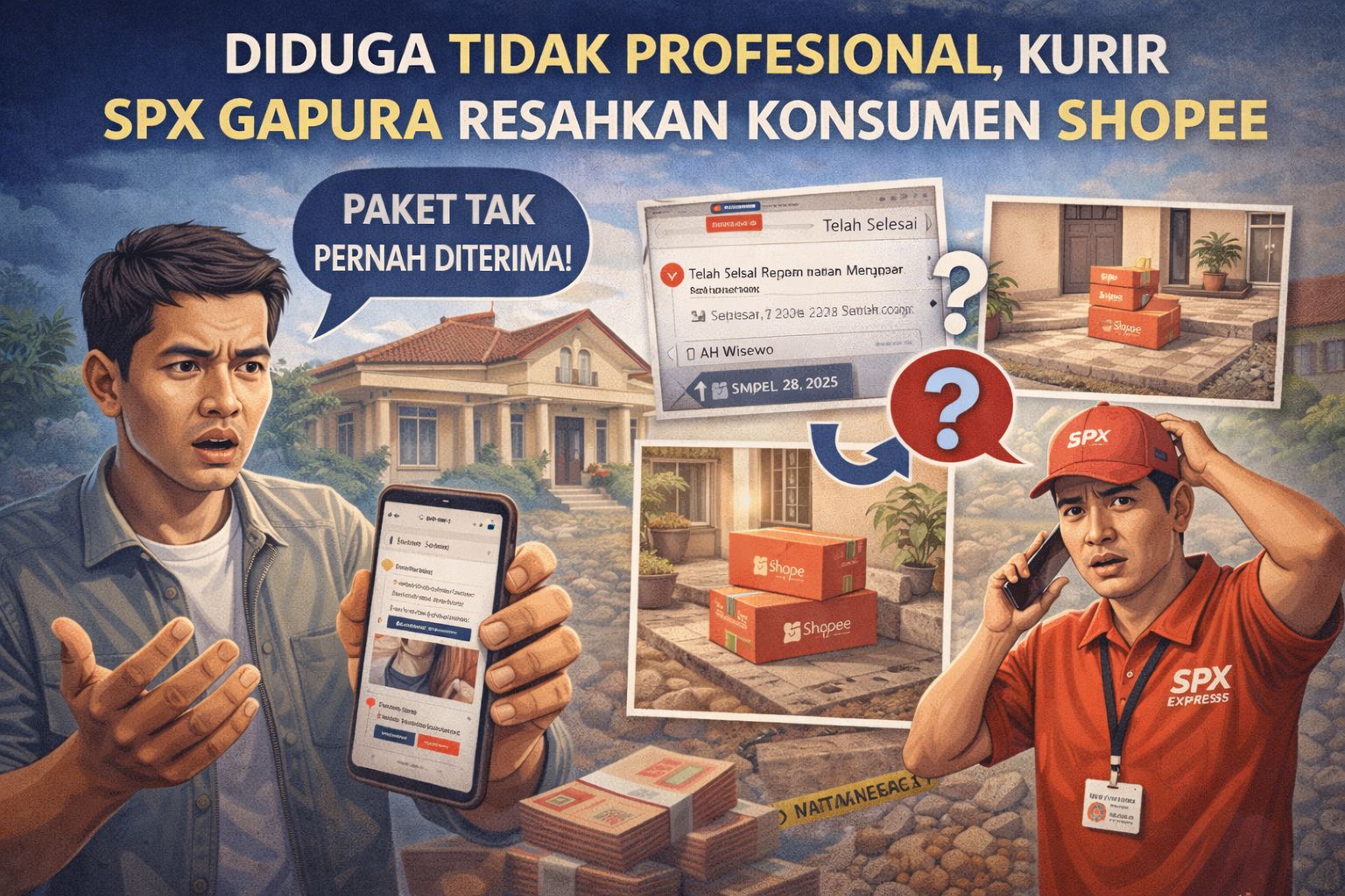 Kurir SPX Gapura diduga tidak profesional dalam pengiriman paket